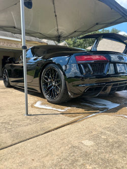 Black Audi with a glossy finish after detailing